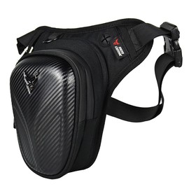 Hebetag Motorcycle Drop Leg Bag Oxford Waist Pack for Men Women Bum Hip Fanny Belt Purse Pouch Outdoor Travel Sports Hiking Bike Riding Cycling Thigh Daypack, Black