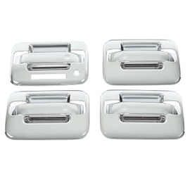 KUAFU 4 Door Handle Covers Compatible with 2004-2014 Ford F-150 4 Door (with KeyPad Cutout) ABS Plastic Chrome Silvery