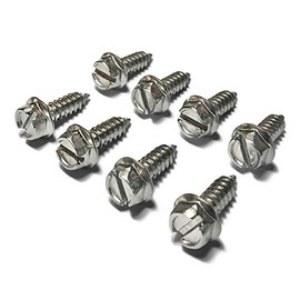 Rustproof Stainless License Plate Screws - Set of 8 Stainless Steel License Plate Frame Screws for Fastening License Plates, Frames and Covers (Stainless Steel)