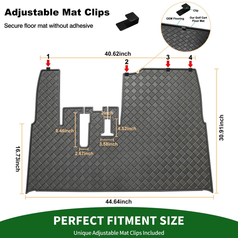 Cartalia Golf Cart Floor Liner Mat 8mm Thick Rubber Full