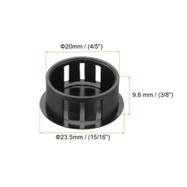 sourcing map 32PCS 20mm(13/16") Black Plastic Hole Plugs, Flush Type Panel Hole Plugs Insert End Caps for Locking Hole Tubes Furniture Cabinet