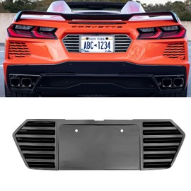 Jaronx Compatible with Corvette C8 Rear License Plate Frame 2024 2023 2022 2021 2020, Bright Black C8 License Plate Base Trim, License Frame Cover for Corvette C8 Accessories