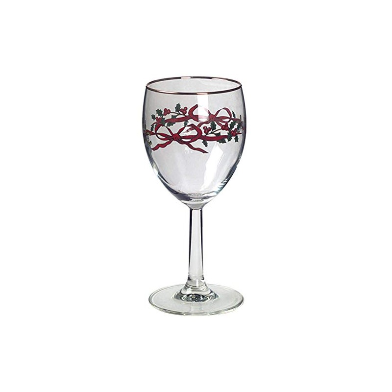 Royal Worcester Holly Ribbons 10 Oz Glassware Wine