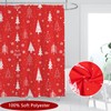 Famibay Christmas Tree Shower Curtain 180x180cm Red Christmas Bathroom Curtain
