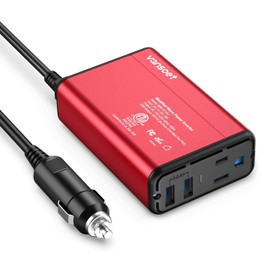 vansoet 150W Power Inverter DC 12V to 110V AC Car Inverter with 4.2A Dual USB Car Adapter (Red)