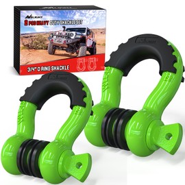 Nilight 2 Pack 3/4" D-Ring Shackle with 7/8" Screw Pin 41,887lbs Break Strength, Heavy Duty Off Road Recovery Shackle with Isolators Washers for Use with Tow Strap, Winch, Off-Road Jeep Truck Vehicle