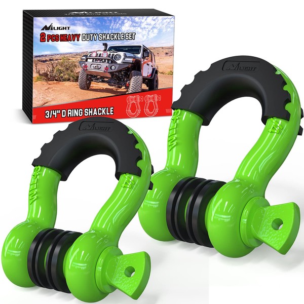 Nilight 2 Pack 3/4" D-Ring Shackle with 7/8" Screw Pin