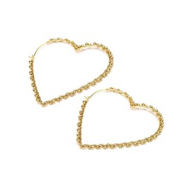 Vlnet Vestopazzo Cut Out Heart Earrings Made of Recycled Brass Hook Clasp Size 6.5 cm Approx. Nickel Tested Crafts, Taglia unica, Brass, No Gemstone, One size fits all, Brass, No Gemstone