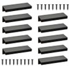 FOCCTS 10pcs 80mm/3.15" Black Curve Edge Pull Handles Concealed Cabinet
