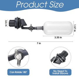 meekoo Float Ball Valve, 1.57 Inch Male Automatic Fill Feed Humidifier Tank Water with Adjustable Arm for Ponds, Livestock Water Trough, Aquariums, Aquaculture, Hydroponics and Reservoir(20 Pack)