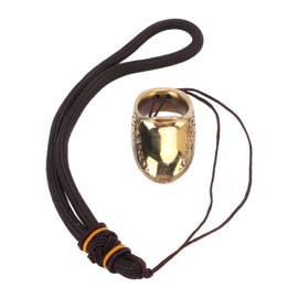 Archery Thumb Rings Good Protection Engraving Pattern Brass Finger Protector with Anti Lost Rope for Outdoor Hunting 17mm