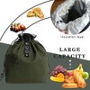 LELE LIFE Canvas Insulated Lunch Bag with Drawstring Closure, Wide-Open