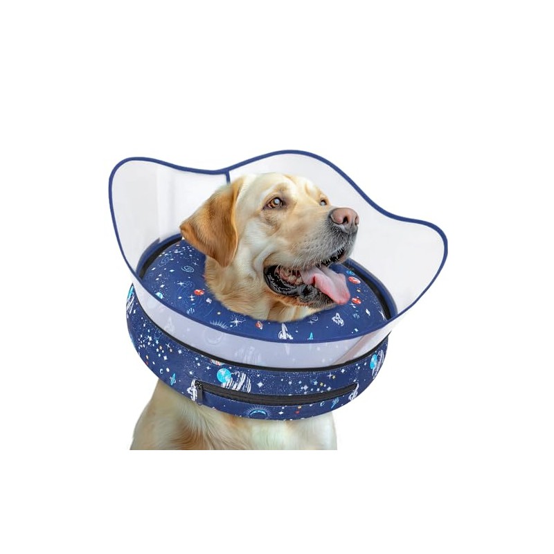 Elevated Inflatable Dog Cone Collar to Stop Licking, Dog Donut