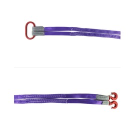 QWORK Lifting Slings Straps with Hooks - 5 Feet, 4409 Pounds Capacity, 2 Pack Polyester Webbing - Purple Rigging Straps for Engines, Cranes, Hoists