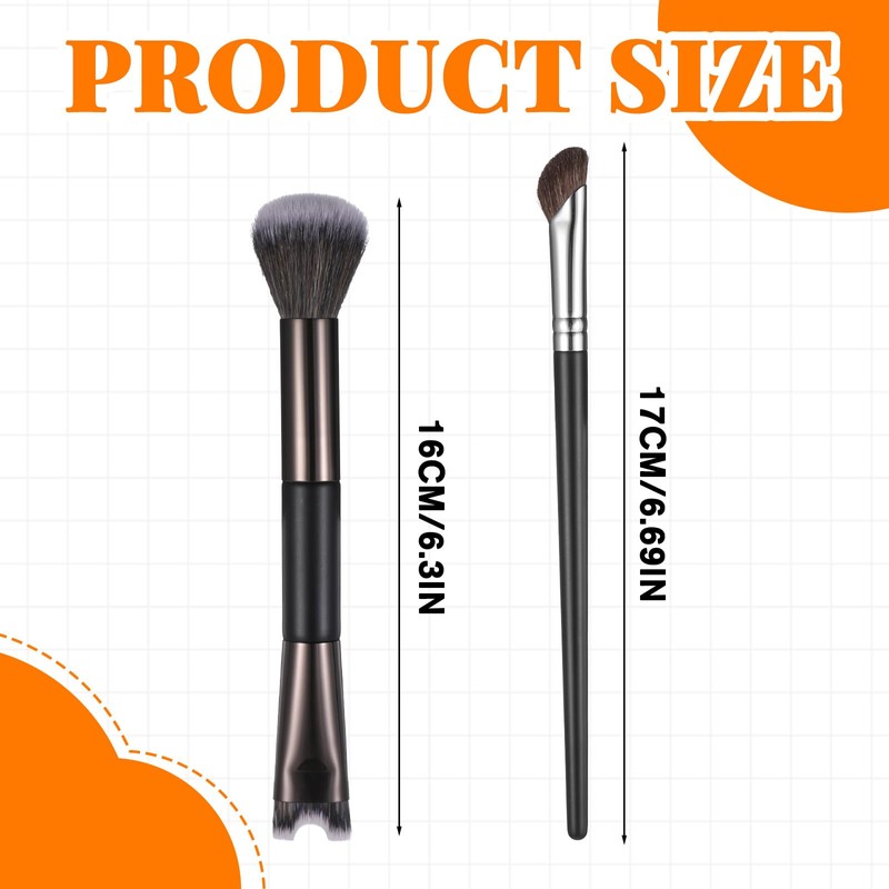 2 Pcs Nose Contour Brushes Set, 1 Pcs 2-In-1 U-Shaped