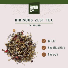 Monterey Bay Herb Co. Hibiscus Zest Tea | Citrus & Floral | Mix of Lavender, Hibiscus, and Cloves (1/4 Pound)