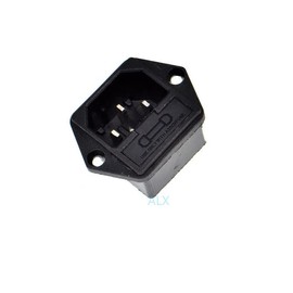 Adaptador de enchufe de alimentación de CA 2 en 1 CA AC-04, 15 A, 250 V, 2 en 1, conector macho de 3 pines con soporte para fusibles