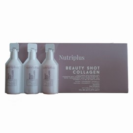 FARMASi Nutriplus Beauty Shot Collagen – Type I & III Collagen with Hyaluronic Acid, Biotin & Vitamins, Sugar-Free Cranberry Flavor, 1.69 fl oz x 12 Shots