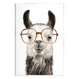 Stupell Industries Llama Farm Animal Eyeglasses Wall Plaque Art, Design by Victoria Borges