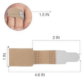 FENMOR 4 Pieces Toe Splint Wraps Non Slip Hammer Toe Straightener, Hammertoe Straightener, Washable and Reusable Toe Wraps For Injured Toes
