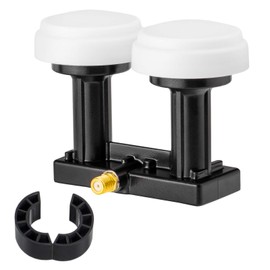 hb-digital UHD Monoblock Single LNB LNC 1 Subscriber Direct - 2 Satellites Astra 19.2 Hotbird 13 Full HD TV 3D Ultra UHD 4K Black + 2 x 8.2 mm Gold-Plated F-Connector + 1x Rubber Grommet