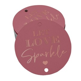 Inkdotpot Real Rose Gold Foil Let Love Sparkle Wedding Tags Favor Hang Paper Tags 100 Pieces