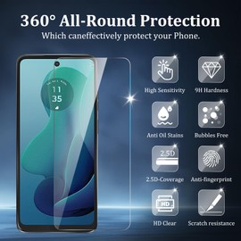 CHRINECY [3+2] 3 Pack Screen Protector for Motorola Moto G 5G 2024 with 2 Pack Camera Lens Protector, 9H Hardness Tempered Glass, Anti-Scratch, Premium HD Clarity