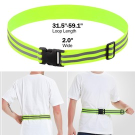 HeySocks Reflective Running Belt - Reflective Shoulder Strap Adjustable Elastic Visibility Vest High-Reflective Running Gear Band for Night Running Cycling Hiking Outdoor