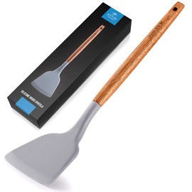 Wooden-Handled Silicone Spatula by Zulay Kitchen