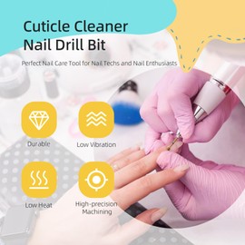 HYTOOS 4mm Barrel Cuticle Clean Titanium Nail Drill Bit, 5Pcs/Set Russian Diamond Nail Bits Professional Safety Under Nail Cleaner Burr for Cuticle Dead Skin, Electric Nails Accessories, Medium