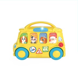 Chicco Bilingual School Bus Toy School Bus with 7 Interactive Buttons, 3 Position Lever, Plays Over 35 Songs, Phrases and Melodies Suitable for Children from 9 to 36 Months