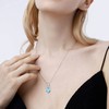LOCIBLO March Birthstone Necklaces for Women 925 Sterling Silver Love