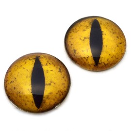 Golden Yellow Dinosaur Dragon Glass Eyes Jewelry Supplies Art Dolls Taxidermy Sculpture 6mm 8mm 10mm 12mm 14mm 16mm 20mm 25mm 30mm 40mm 50mm (25mm)