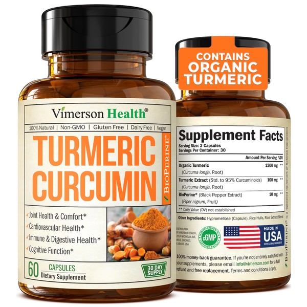 Turmeric Supplement - High Potency Turmeric Curcumin Supplement with 1200