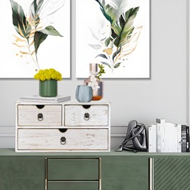 SeekElegant Wood Desk Organizer with Drawer, White Wooden Desktop Organizer, Tabletop Storage Organization Box for Countertop, Home Office Supplies (3 Drawer)