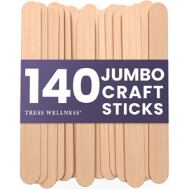 Tress Wellness Craft Sticks, Popsicle sticks, Premium Splinter-Free Wooden Sticks for Waxing, Wax Stick for Body and Face Waxing, 140 pieces