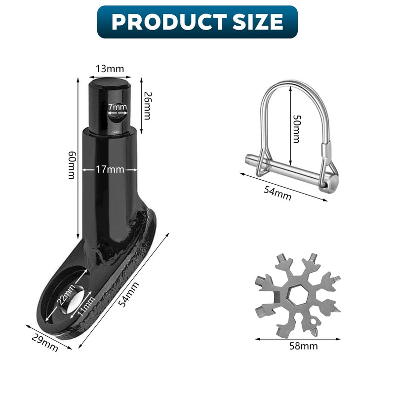 Pack of 2 Bicycle Trailer Coupling with Locking Pin Towing