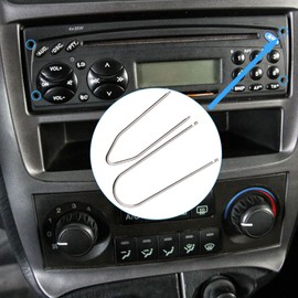 AZWOOD Car Radio Removal Tool Key,4pcs DIN Release Keys Compatible with FIAT, FORD, B-Max, C-Max, Fiesta, Focus, Fusion, Galaxy, KA, Kuga, Maverick, Mondeo, S-Max Head Unit CD Player Universal Pins