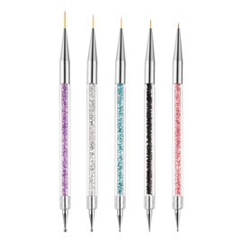 Sularpek Nail Art Brushes, 5 Pieces Nail Design Brushes, Nail Art Dotting Tools, Nail Art Liner Brush, for Nail Polish, Dotting, Fine Painting, DIY