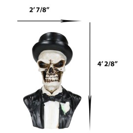 Day of The Dead Wedding Groom Gentleman Skeleton Skull In Tuxedo Mini Figurine