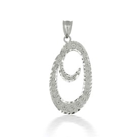 Collar con colgante de plata de ley con letra inicial "A-Z", Plata de ley, No es una piedra preciosa