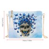 Diamond Painting Wallet White PU Leather Skull Pattern Chain Bag
