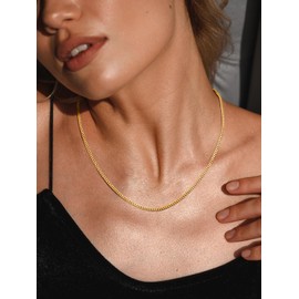 U7 Diamond Cut Miami Cuban Link Chain for Men Women Stainless Steel Curb Chain Necklace, Cool Hip Hop Jewelry Silver/Black/18K Gold Plated Chains, Width 3/6/9/12mm,18/20/22/24/26/28/30 Inch, Stainless