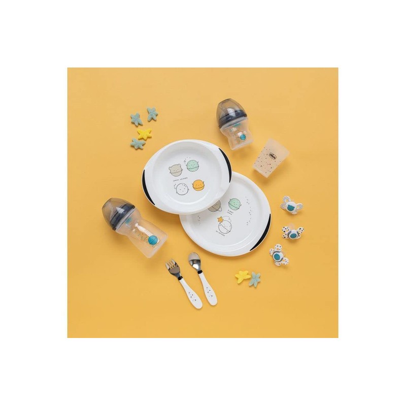 Chicco Set de Comida Black&White Planeta Edición Limitada para Bebés