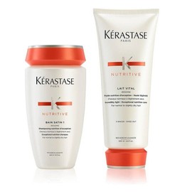 Kerastase Bain Satin 1 8.5oz  And Lait Vital 6.8oz  Set