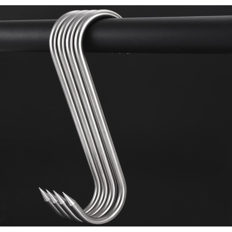 10" Meat Hooks,8mm Heavy Duty S-Hooks HONSHEN Stainless Steel Meat