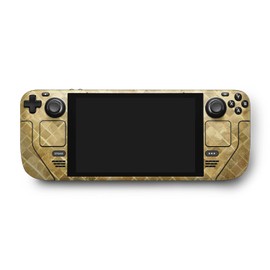 MightySkins Glossy Glitter Skin Compatible with Valve Steam Deck - Gold Tiles | Protective, Durable High-Gloss Glitter Finish | Easy to Apply, Remove, and Change Styles | Made in The USA