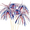 FUGUIR 100 Counts 6 Inch Firework Cocktail Picks Red White