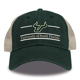 The Game Split Bar Design Trucker Mesh Hat, Dark Green, Adjustable, South Florida Bulls