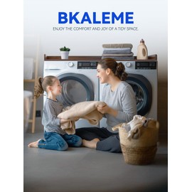 Bkaleme Washer Dryer Countertop with Non-Slip Pad, Laundry Counter Top with Edge Rails, 27.5" x 54" Wood Countertop for Washer and Dryer,Laundry Machine Cover for Storage and Organization -Walnut